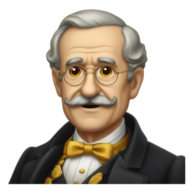 Old president of spain monocle and mustache whole body  sticker