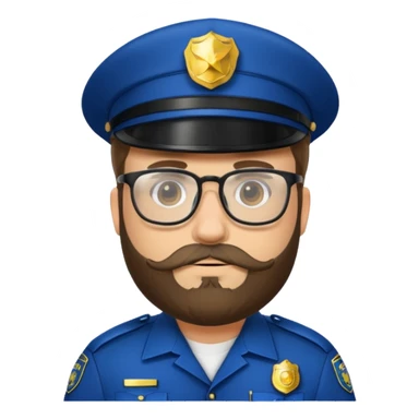 Police officer with glasses and beards(different uniform) sticker