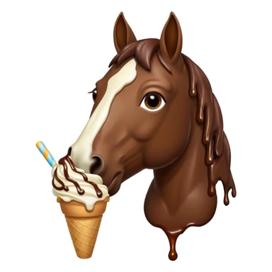 Horse eating a ice cream  sticker