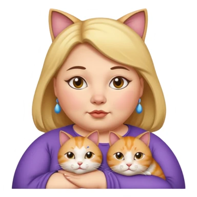 Fat lady wearing a cat on her shoulder sticker