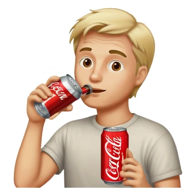 dirty blond man drinking a can of coke sticker