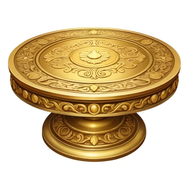 ancient big gold round meeting table sticker