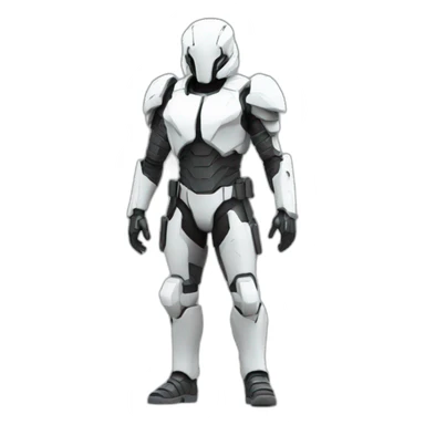 futuristic white Phantom squad armored full body sticker