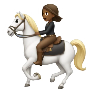 a back girl riding a horse while singing sticker