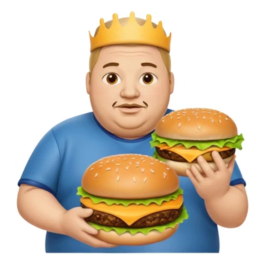 fat guy holding burger sticker