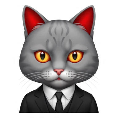 cat corleone mafia, red eyes, close head photo sticker
