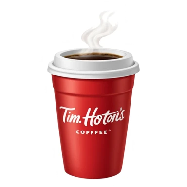 Tim Hortons coffee, it should be red cup with white write writing " Tim Hortons" and a White lid sticker