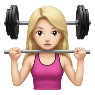 girl lifting weights longer hair  sticker