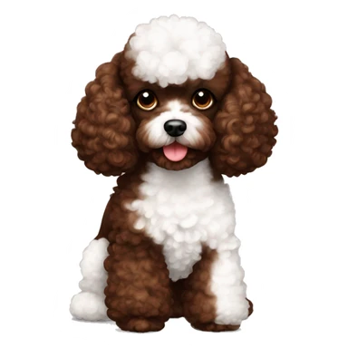Chocolate brown and white toy poodle sticker