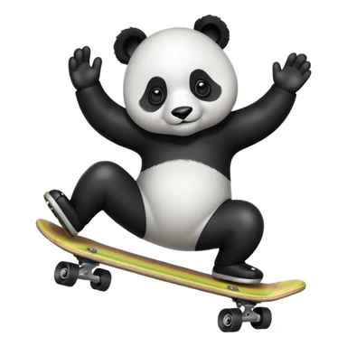 panda doing a trick on a skateboard sticker