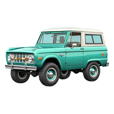 turquoise green classic ford bronco sticker