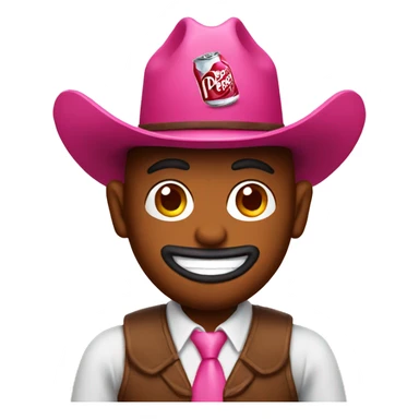 Dr.Pepper wearing a pink cowboy hat  sticker