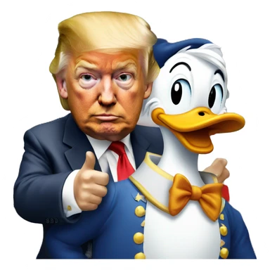 trump with donald duck sticker