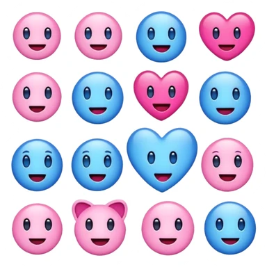 Emoji azul e rosa sticker