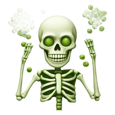 Skeleton made out of peas sticker
