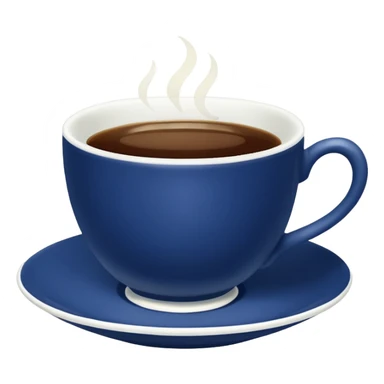 broke navy blue tiny tea cup sticker