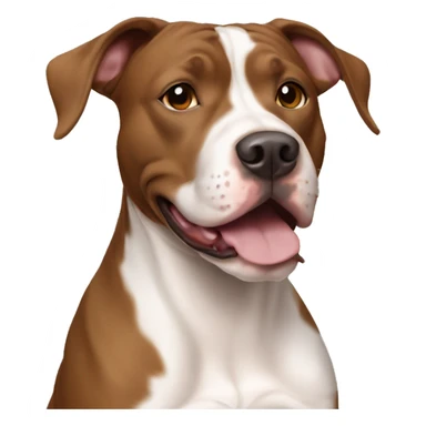 Brown and white pit bull hound mix sticker