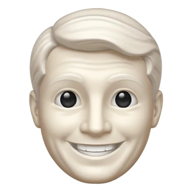 Marble style statue of man head happy full white sticker