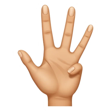 Three fingers up of a beige hand sticker