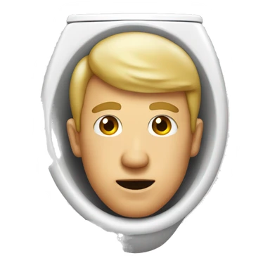 A man with a head sticking out of a toilet sticker