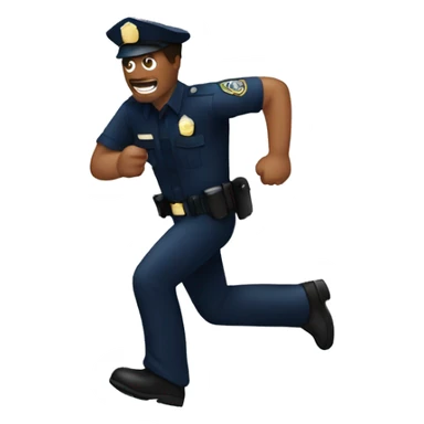 a police man chasing a guy sticker