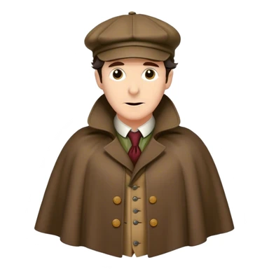sherlock holmes wearing a deerstalker hat and an Inverness cape sticker