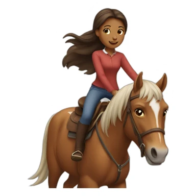 Girl riding a horse sticker