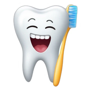 Tooth With a toothbrush sticker