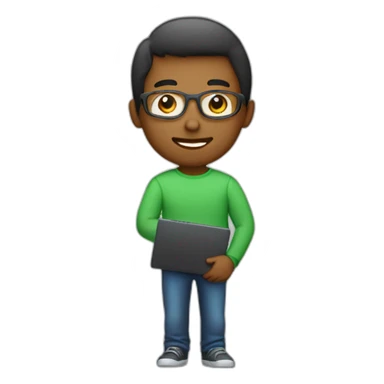 persona joven con computador portátil  sticker