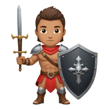 Warrior with a shield and sword sticker