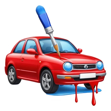 car with a paintbrush or paint drop sticker