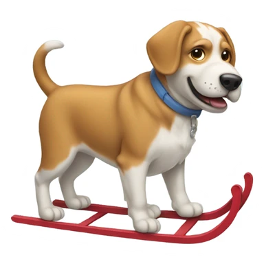 Dog pulling sled sticker