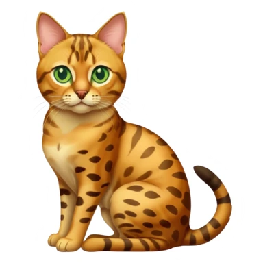 Bengal cat sitting with green eyes  sticker