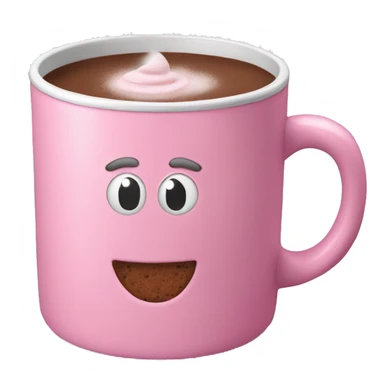 Pink mug with hot chocolate  sticker
