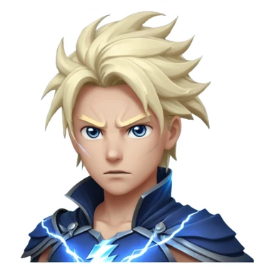 storm rider portrait, head and shoulders only, wind-swept hair, crackling lightning aura, storm clouds swirling behind, intense glowing eyes, epic fantasy vibe, 3D cartoon, mobile game icon style, clean background, no text, no watermark
 sticker