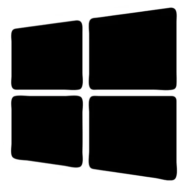 Windows 10 logo, icon style, filled, blue color, rounded corners, app icon aesthetic sticker