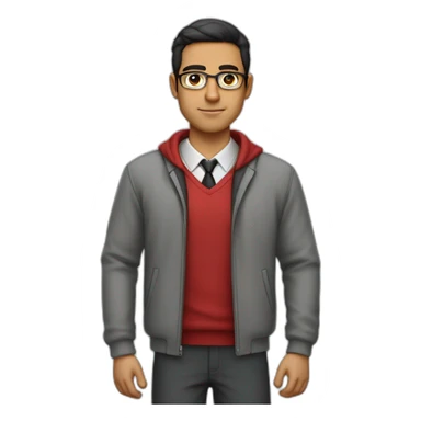 Profesor rubio joven sin gafas con chándal rojo sticker