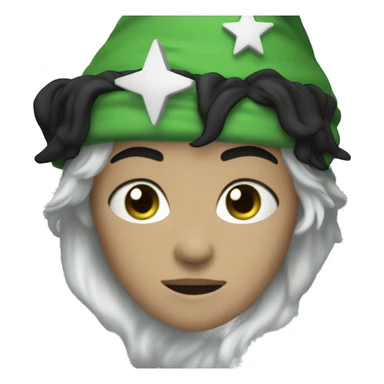 teenage white-skinned wizard with black hair green eyes in green disguise sticker