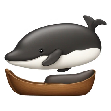 A whale mixed with a walnut sticker