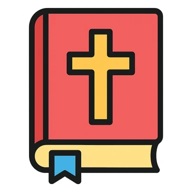 bible with a bookmark, color outlined icon sticker