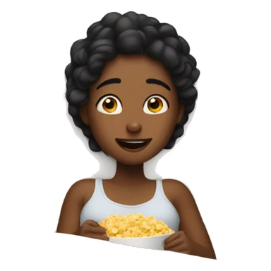 Girl watching movie in bed sticker