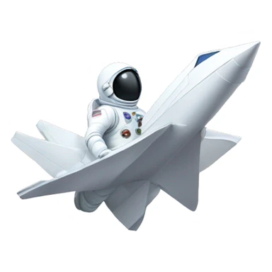 Astronaut flying a paper airplane  sticker