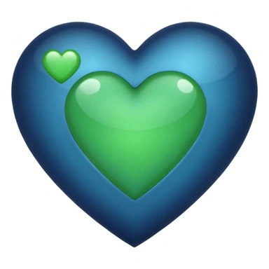 Corazón verde - azul oscuro emoji  sticker