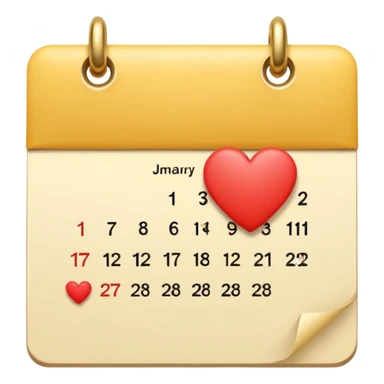 cute kalender , really light yellow/gold/brown themed with maybe a little heart on it. its paper in it and rings at the top of it where the paper is on. it needs to look like its drawed  and the rings at the top instead.  and it not has to look like its standing and a little bit more out zoomed  sticker