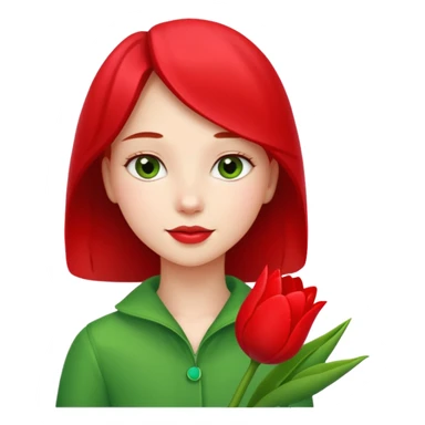 Fairytale girl holder tulip sticker