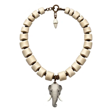 stone age necklace without human skeleton with 1 elephant teeth and different animal bones sticker