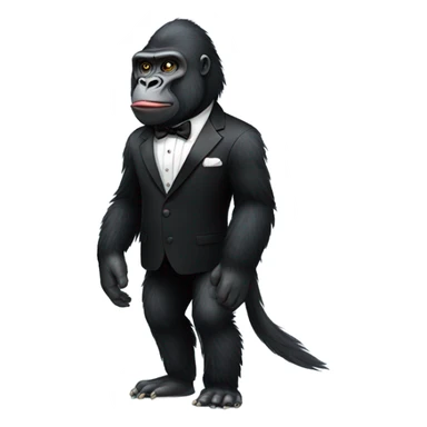 Pitch black gorilla chicken in a tuxedo sticker