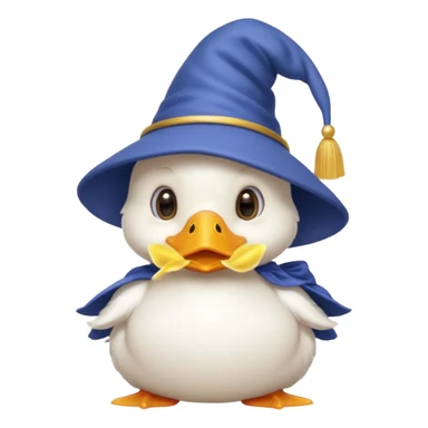 white baby duck with wizard hat
 sticker