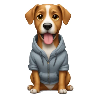 Dog wearing inside clothes  sticker