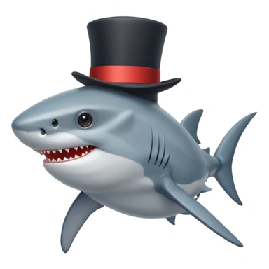 Shark with a top hat sticker